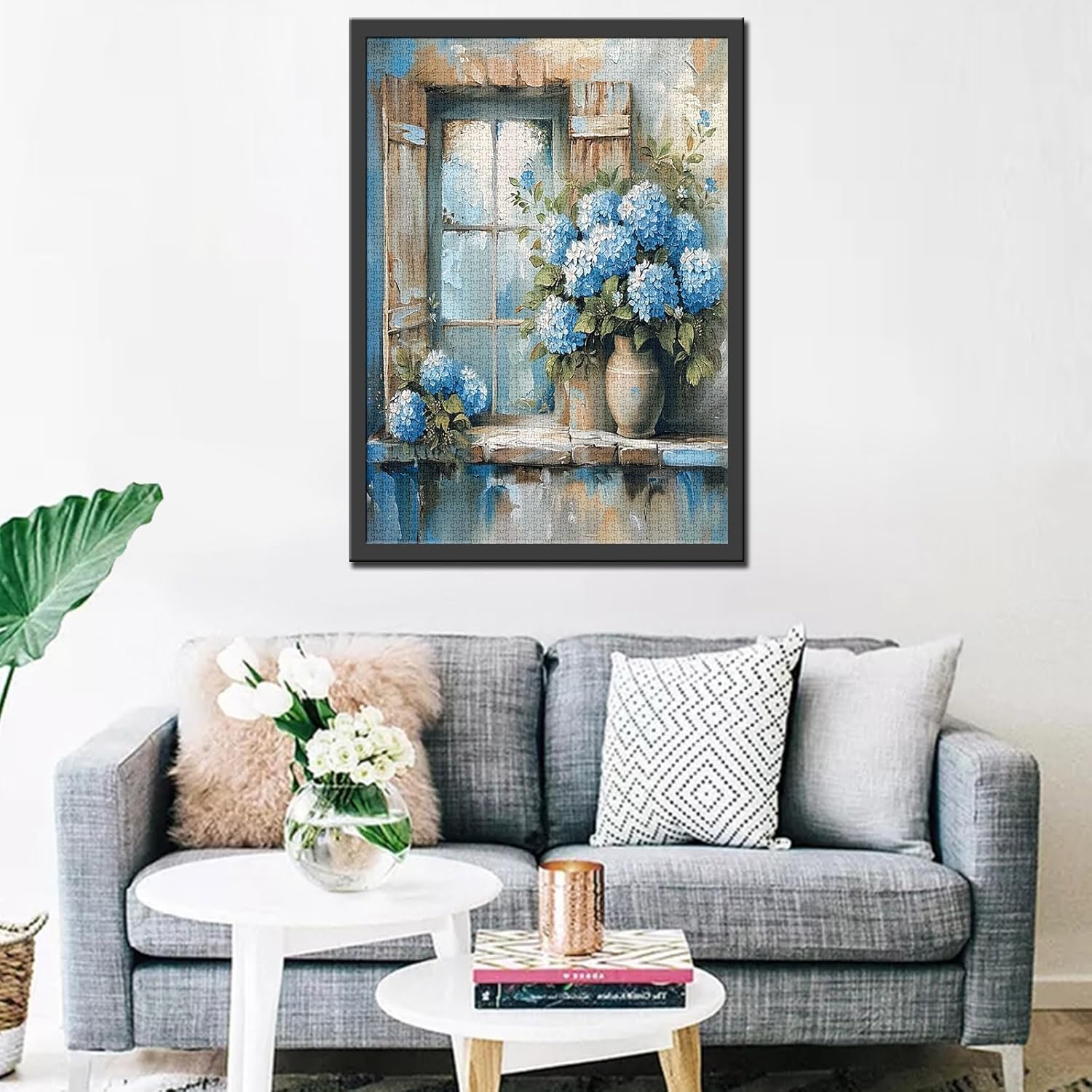 tucocoo-jigsaw-puzzles-hydrangea-rustic-window-puzzle-1000-teile-blumen image 3