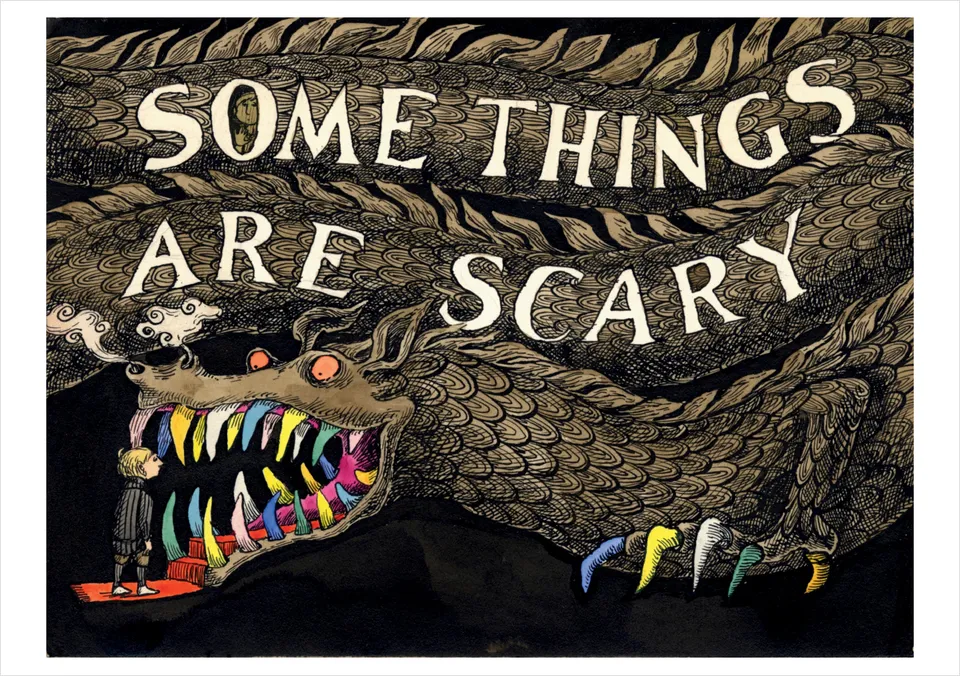 pomegranate-blank-notecards-edward-gorey-klappkarte-scary image 1