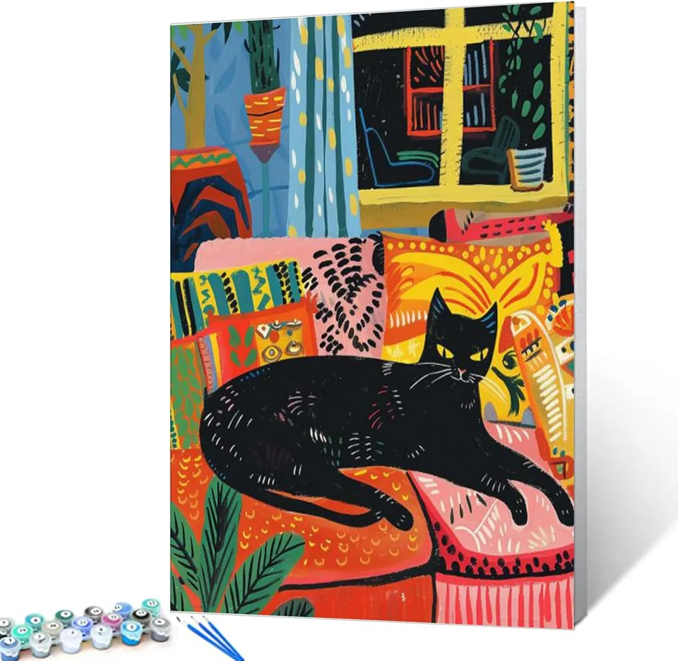 tucocoo-paint-by-numbers-black-cat-sofa-malen-nach-zahlen-16x20 image 1