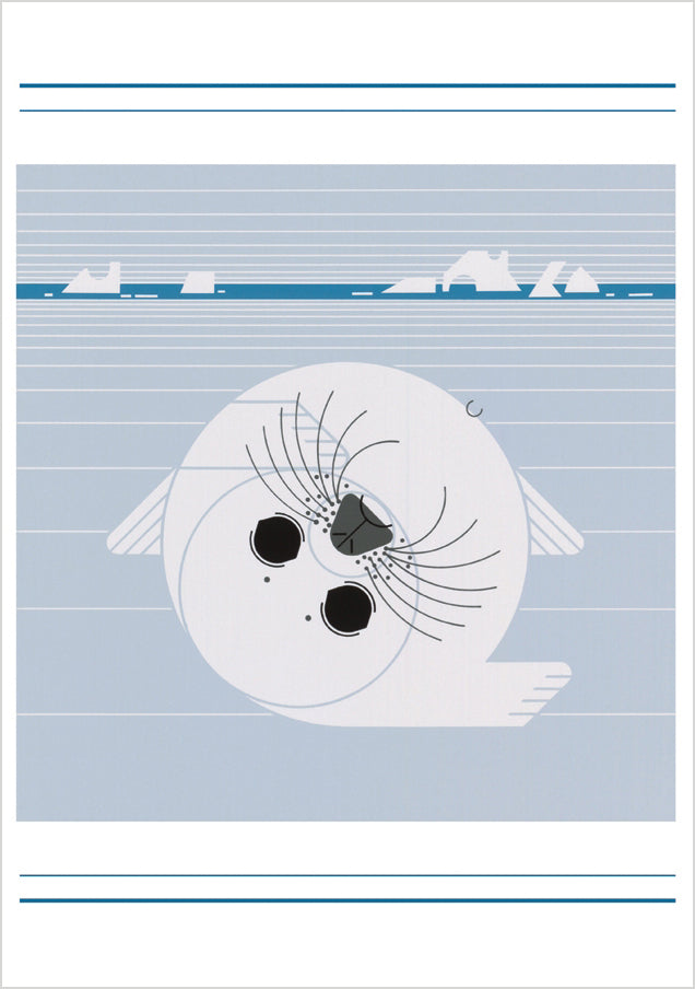 pomegranate-charley-harper-whitecoat-gru-karte-tiere image 1