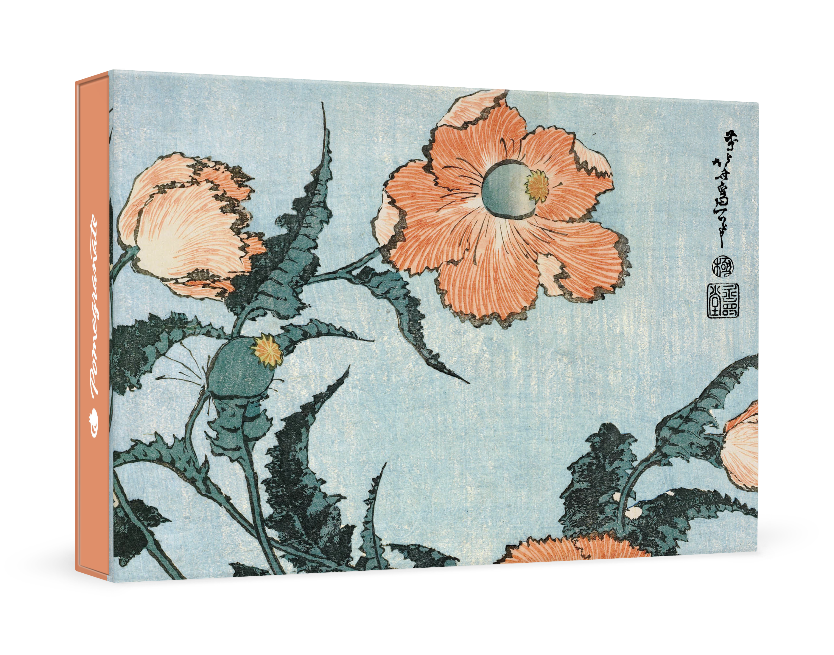 pomegranate-hokusai-poppies-boxed-notecards-klappkarten-mohn image 1
