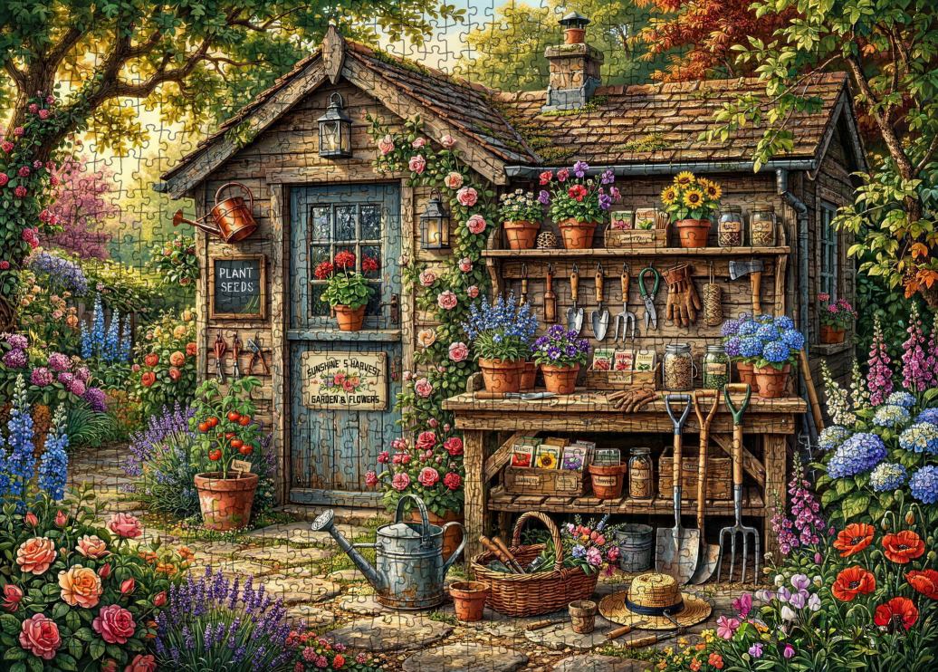 tucocoo-secret-garden-potting-shed-puzzle-1000-teile-blumen image 2
