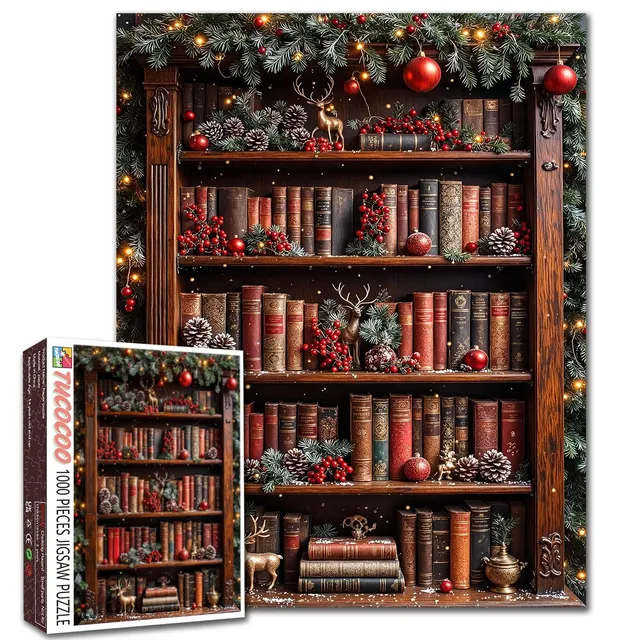 tucocoo-christmas-bookshelf-charm-puzzle-1000-teile-regal image 1