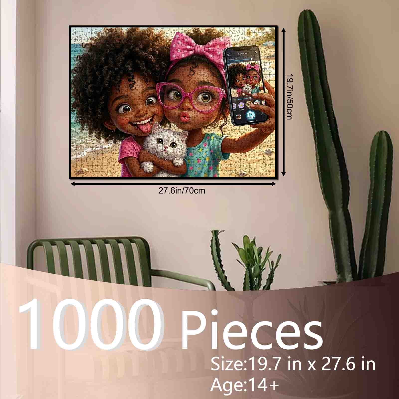 tucocoo-jigsaw-puzzles-cute-girls-kitty-selfie-puzzle-1000-teile image 5