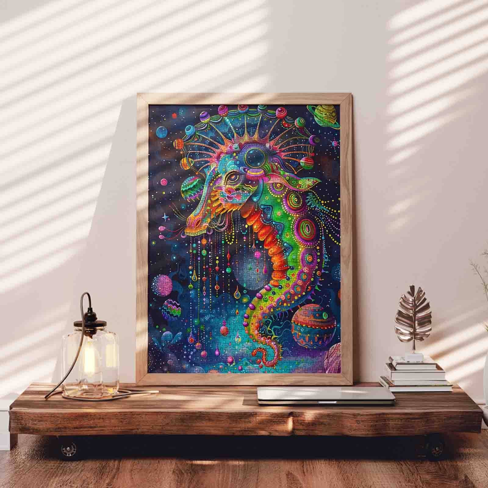 tucocoo-colorful-seahorse-in-space-puzzle-1000-teile-seepferdchen image 3