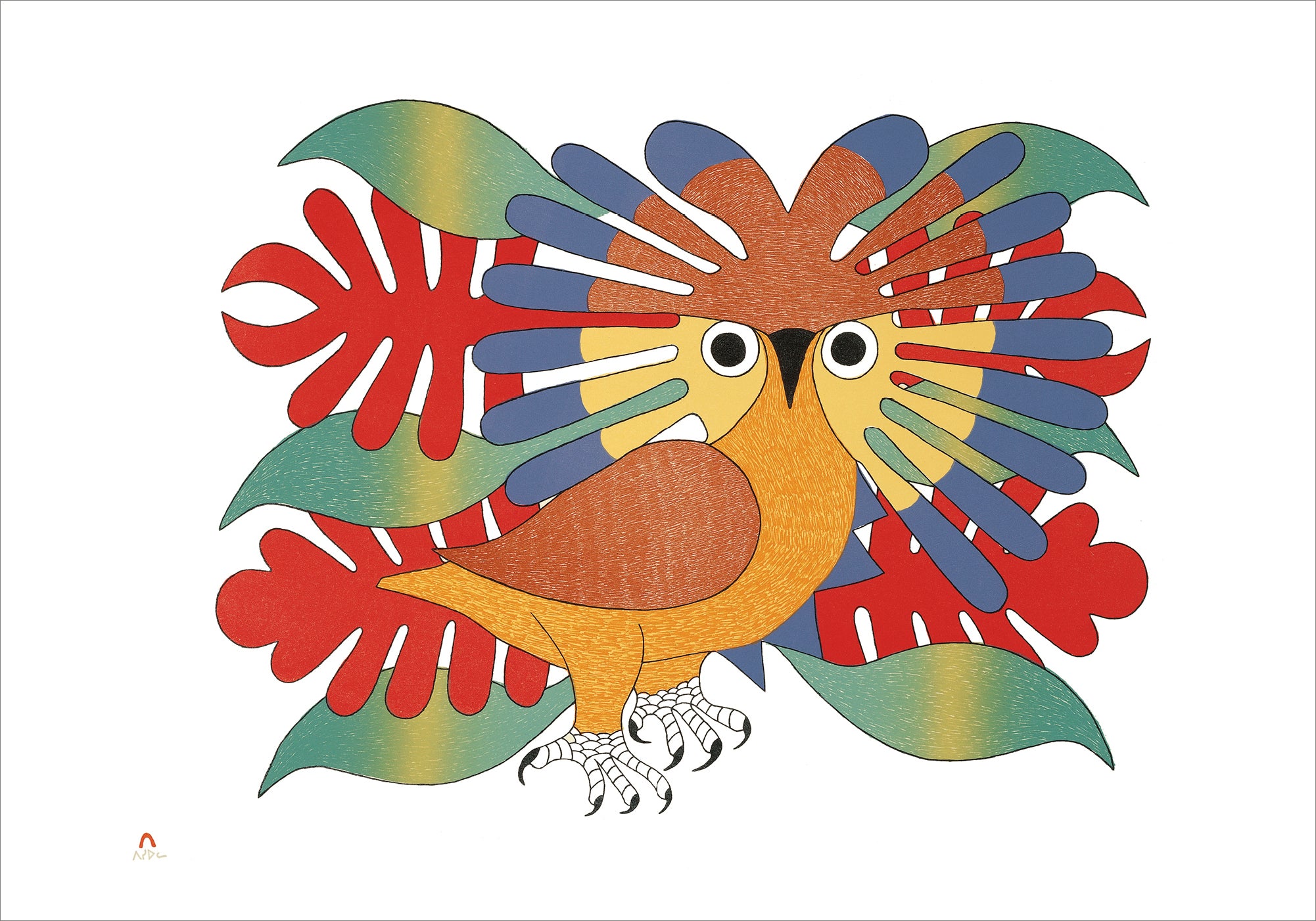 pomegranate-boxed-notecards-kenojuak-ashevak-sun-owl-karten-klein image 2