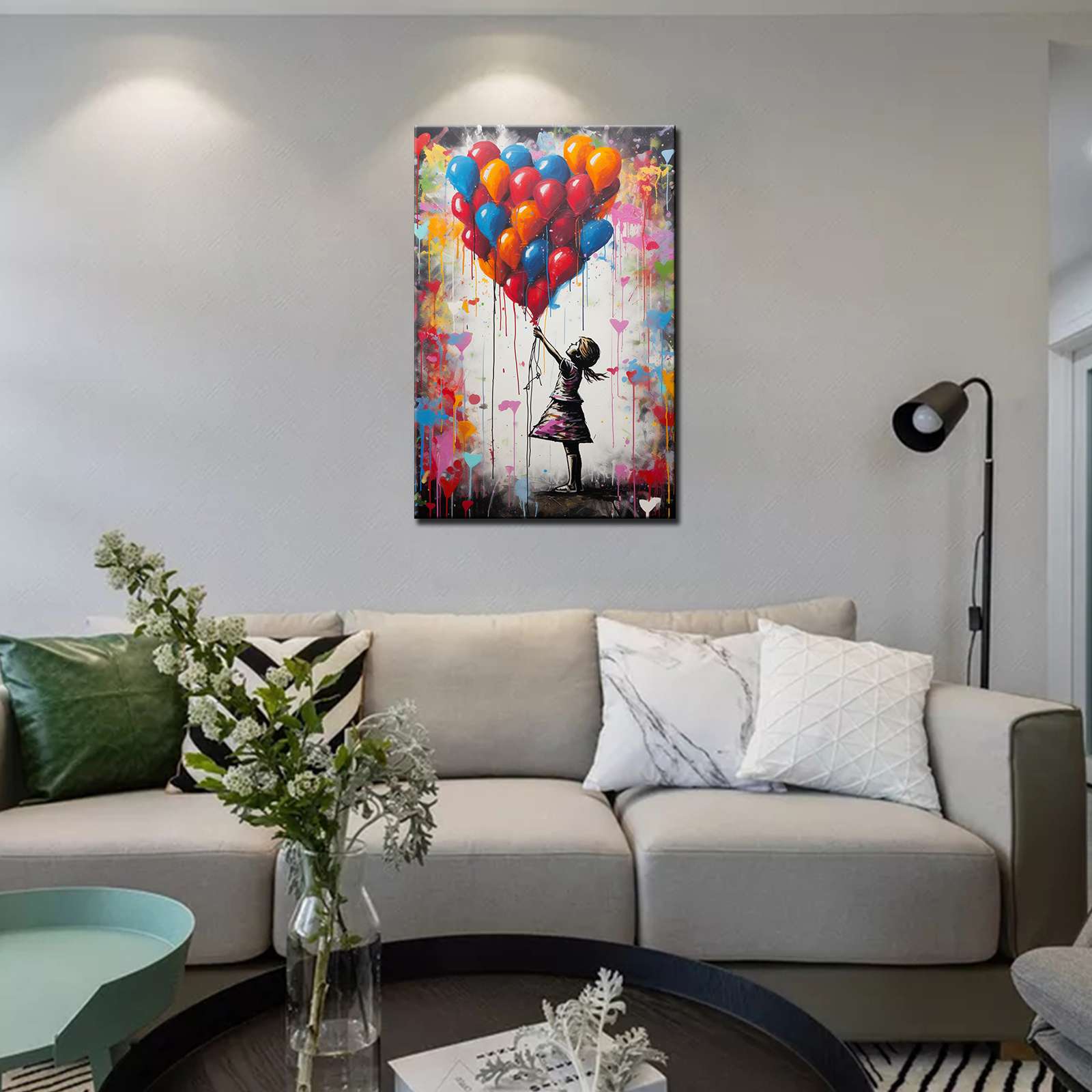 tucocoo-canvas-wall-art-herzballons-m-dchen-leinwandbild-40x50cm image 2