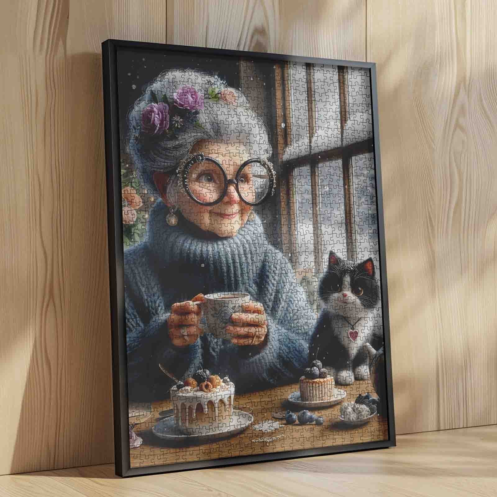 tucocoo-winter-tea-time-puzzle-1000-teile-oma-katze image 4