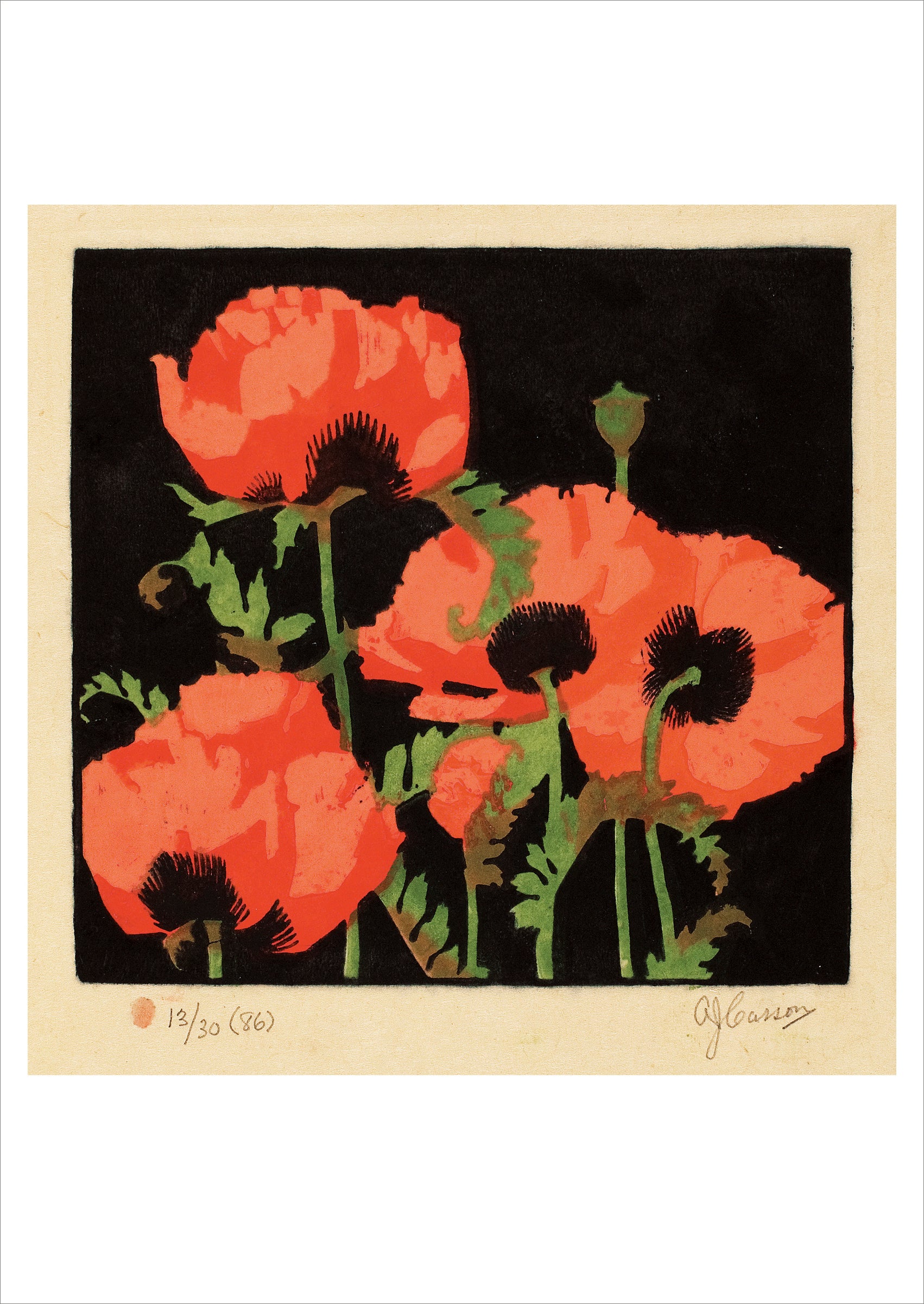 pomegranate-postcards-a-j-casson-oriental-poppies-postkarte-mohn image 1