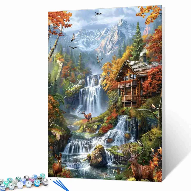 tucocoo-forest-waterfall-retreat-malen-nach-zahlen-wald-40x50cm image 1