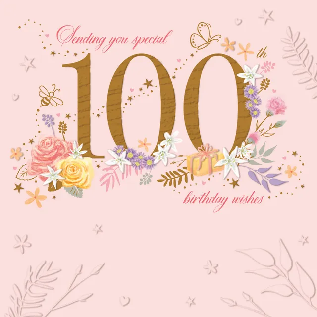 otter-house-100-pink-floral-geburtstagskarte-blumen image 1