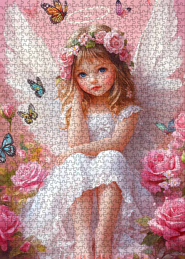 tucocoo-jigsaw-engel-mit-rose-puzzle-1000-teile-fantasy image 2