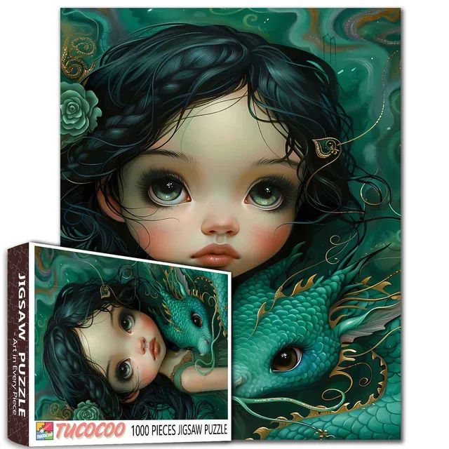 tucocoo-enchanted-girl-and-dragon-puzzle-1000-teile image 1
