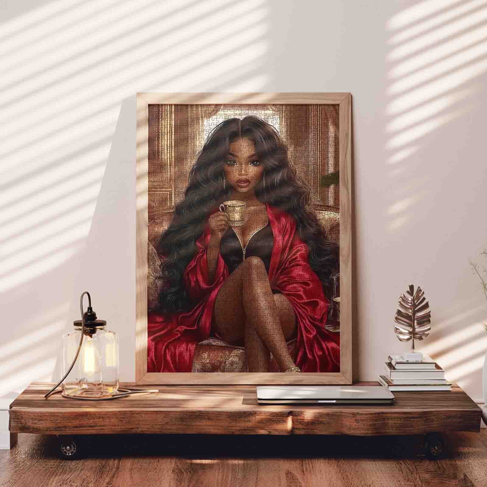 tucocoo-beauty-portrait-puzzle-1000-teile-frau-seidenrobe image 3