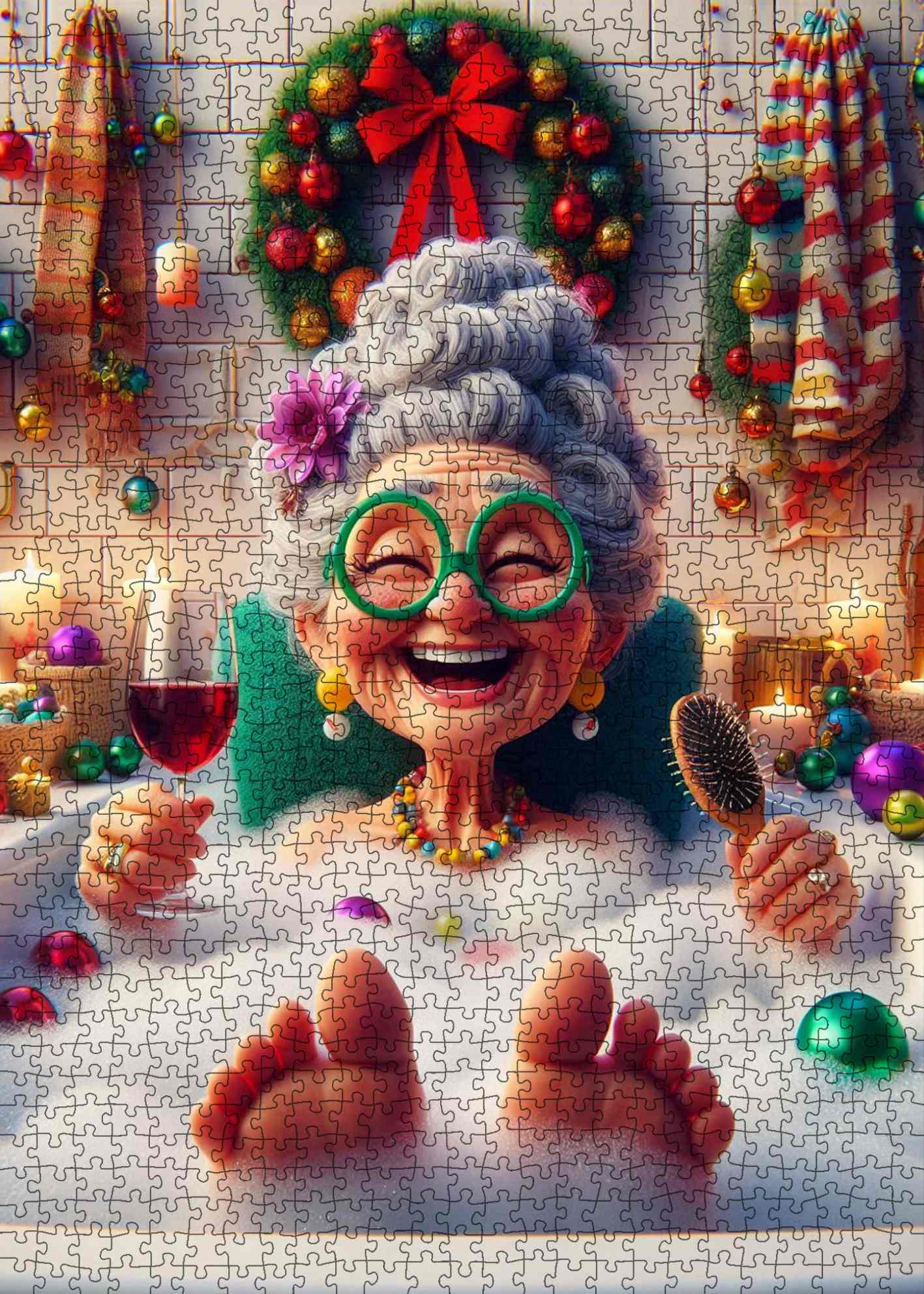 tucocoo-christmas-bubble-bath-puzzle-1000-teile-oma image 2