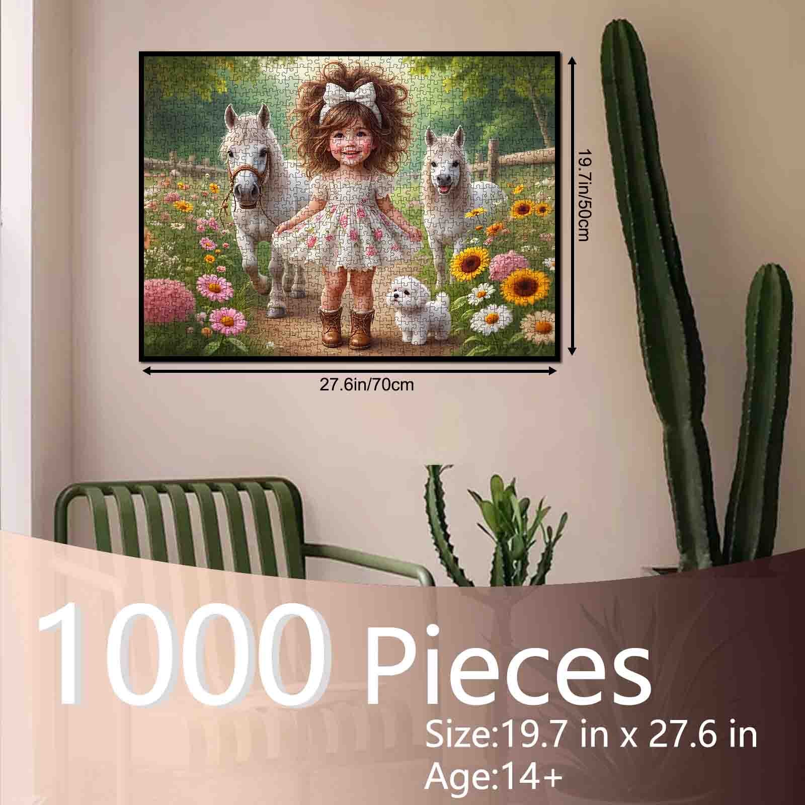 tucocoo-little-girl-garden-walk-with-ponies-puzzle-1000-teile image 5