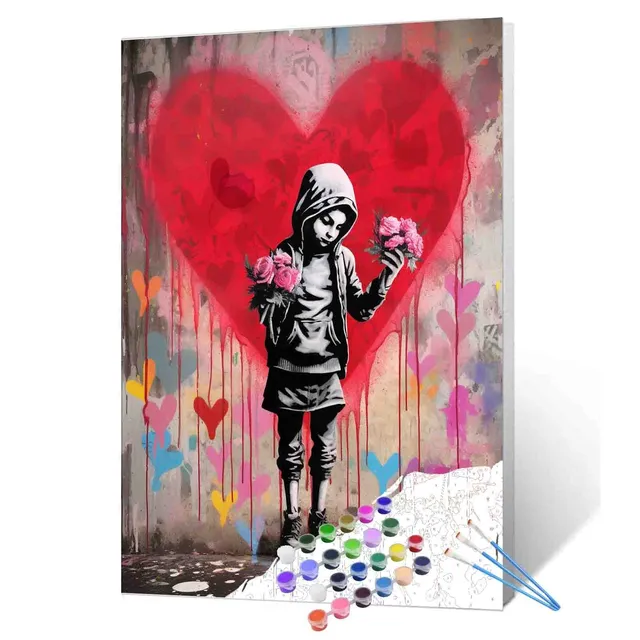 tucocoo-hooded-girl-with-pink-roses-malen-nach-zahlen-40x50-ohne-rahmen image 1