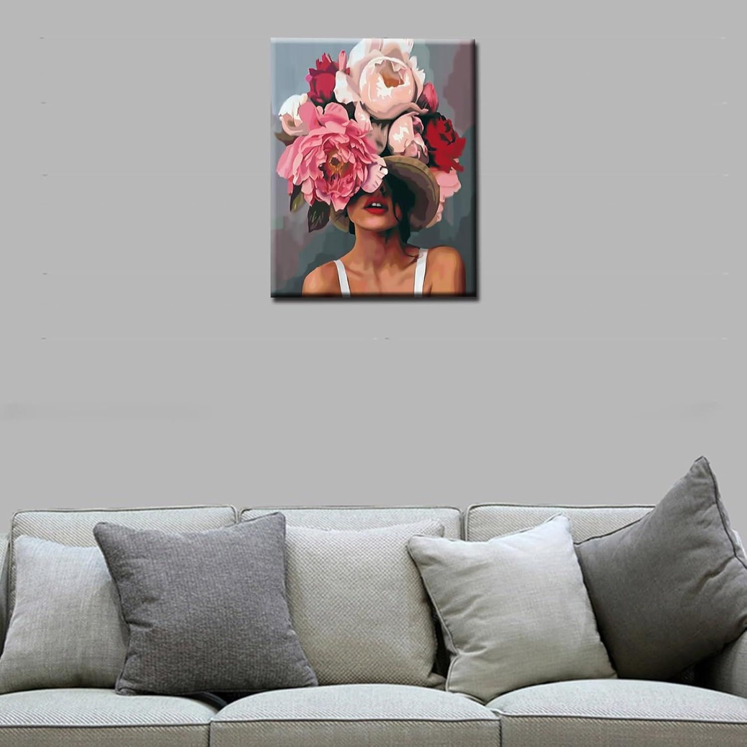 tucocoo-pretty-girl-pink-flowers-malen-nach-zahlen-40x50 image 2