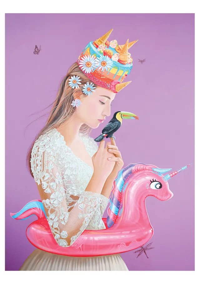 pomegranate-pink-unicorn-geburtstagskarte-einhornmotiv image 1