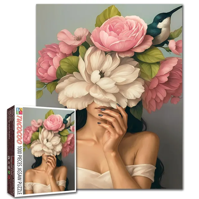 tucocoo-woman-with-magnolia-flowers-puzzle-1000-teile image 1