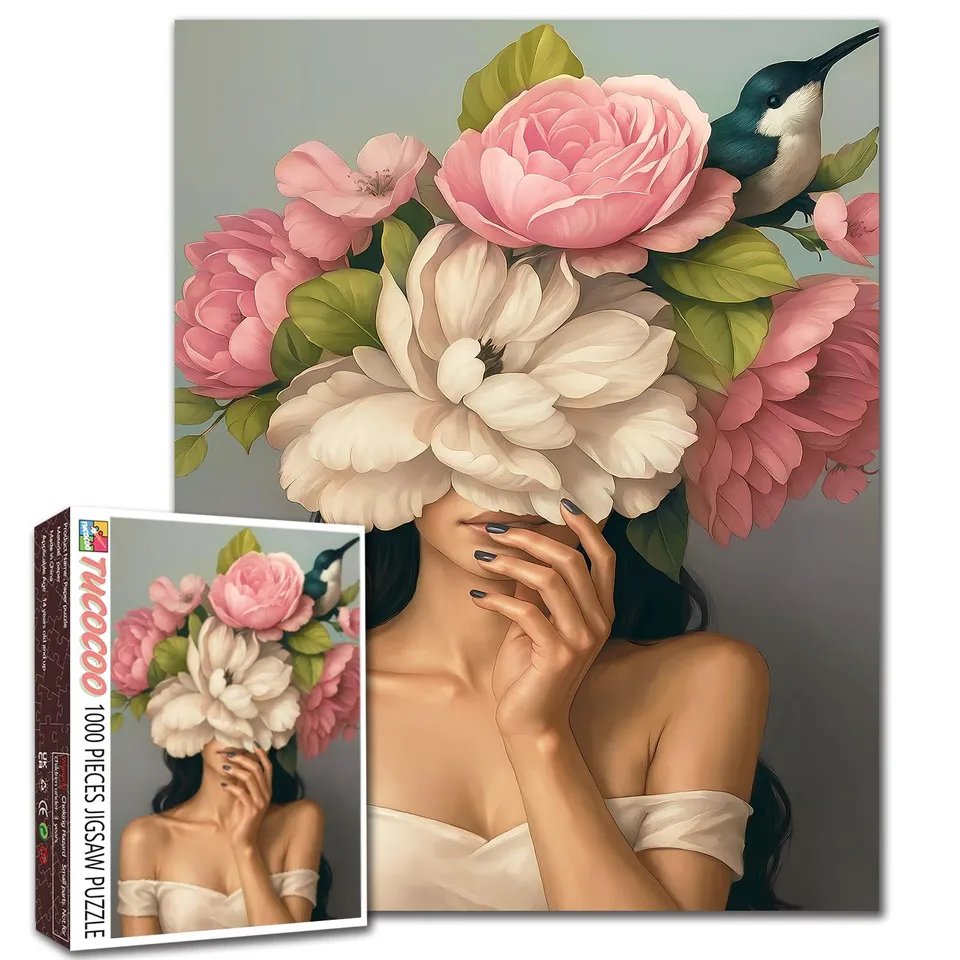tucocoo-woman-with-magnolia-flowers-puzzle-1000-teile image 1