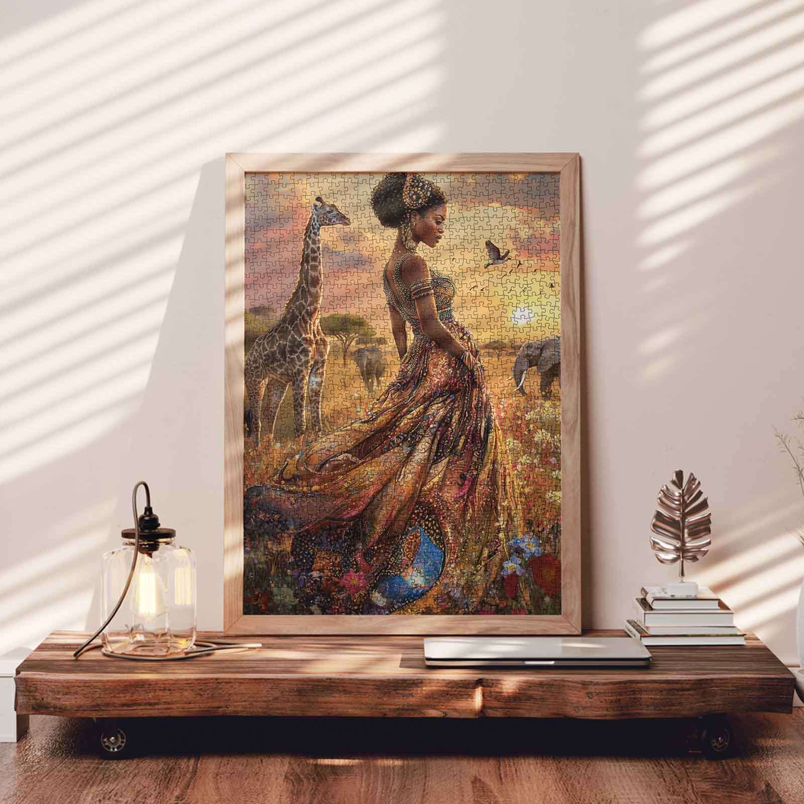 tucocoo-african-queen-sunset-field-puzzle-1000-teile-frau image 3