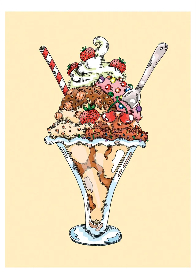 pomegranate-birthday-cards-ice-cream-sundae-geburtstagskarte image 1