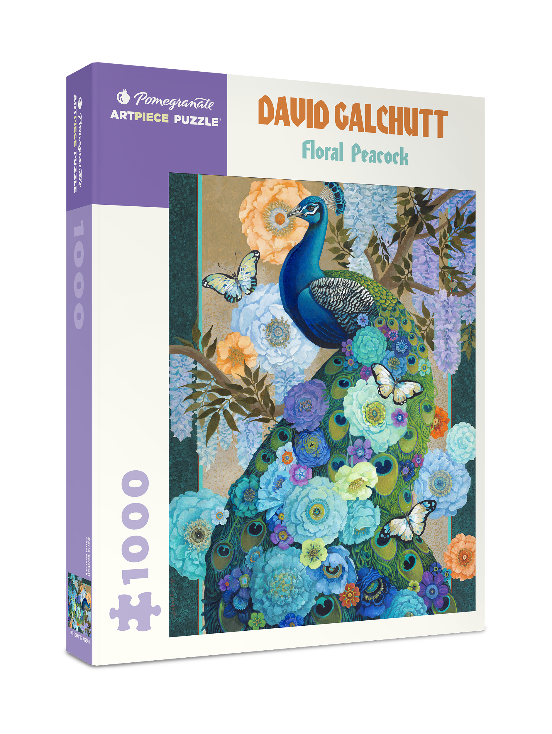 pomegranate-galchutt-floral-peacock-puzzle-1000-teile-pfau image 1