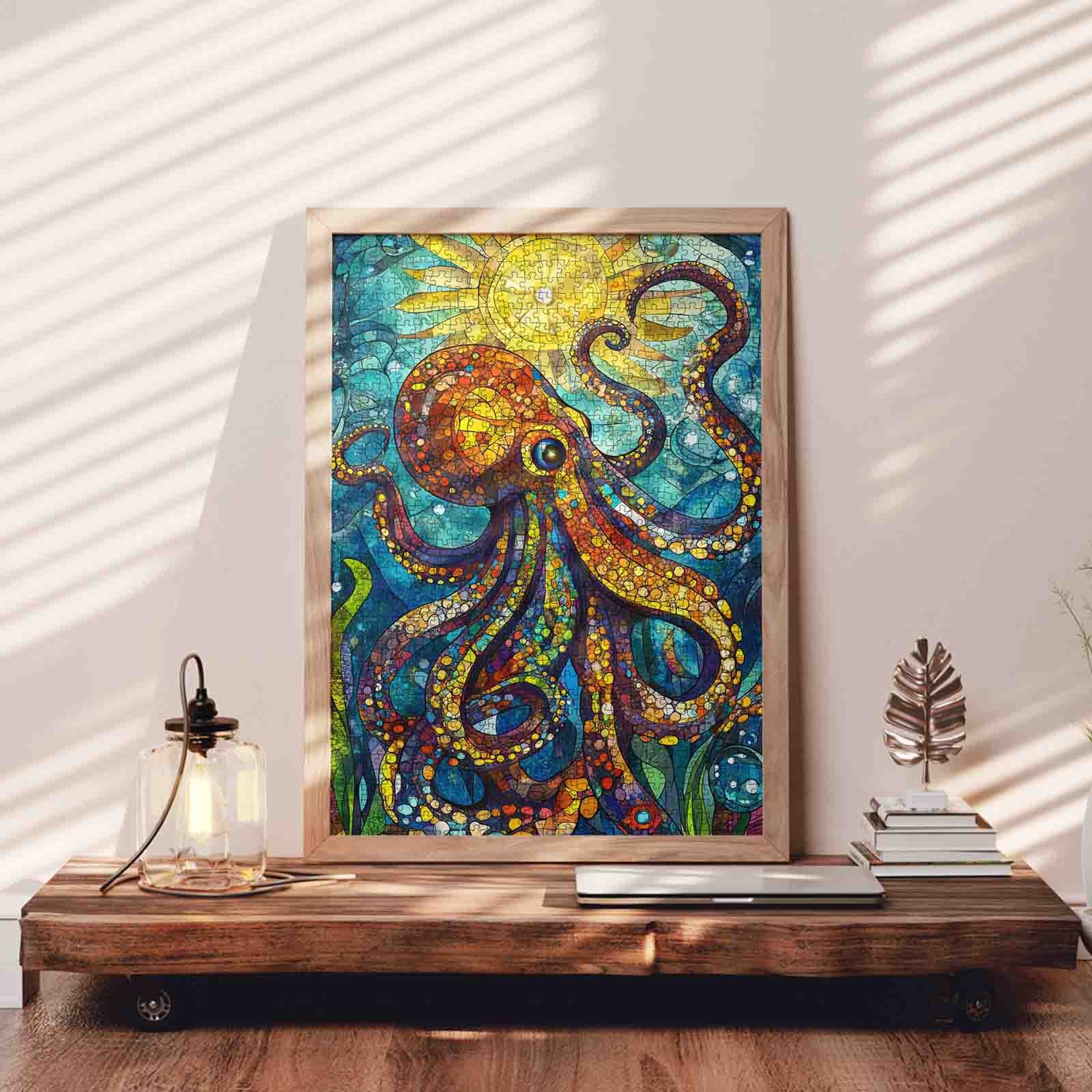 tucocoo-stained-glass-octopus-puzzle-1000-teile-oktopus image 3