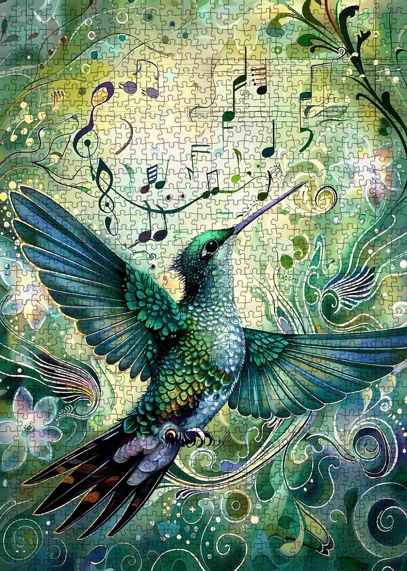 tucocoo-jigsaw-emerald-hummingbird-melody-puzzle-1000-teile-kolibri image 2