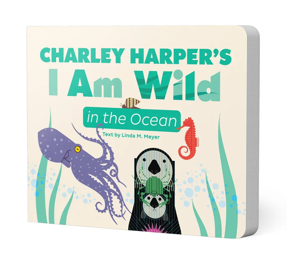 pomegranate-charley-harper-i-am-wild-ocean-pappbilderbuch-ozean-tiere image 1