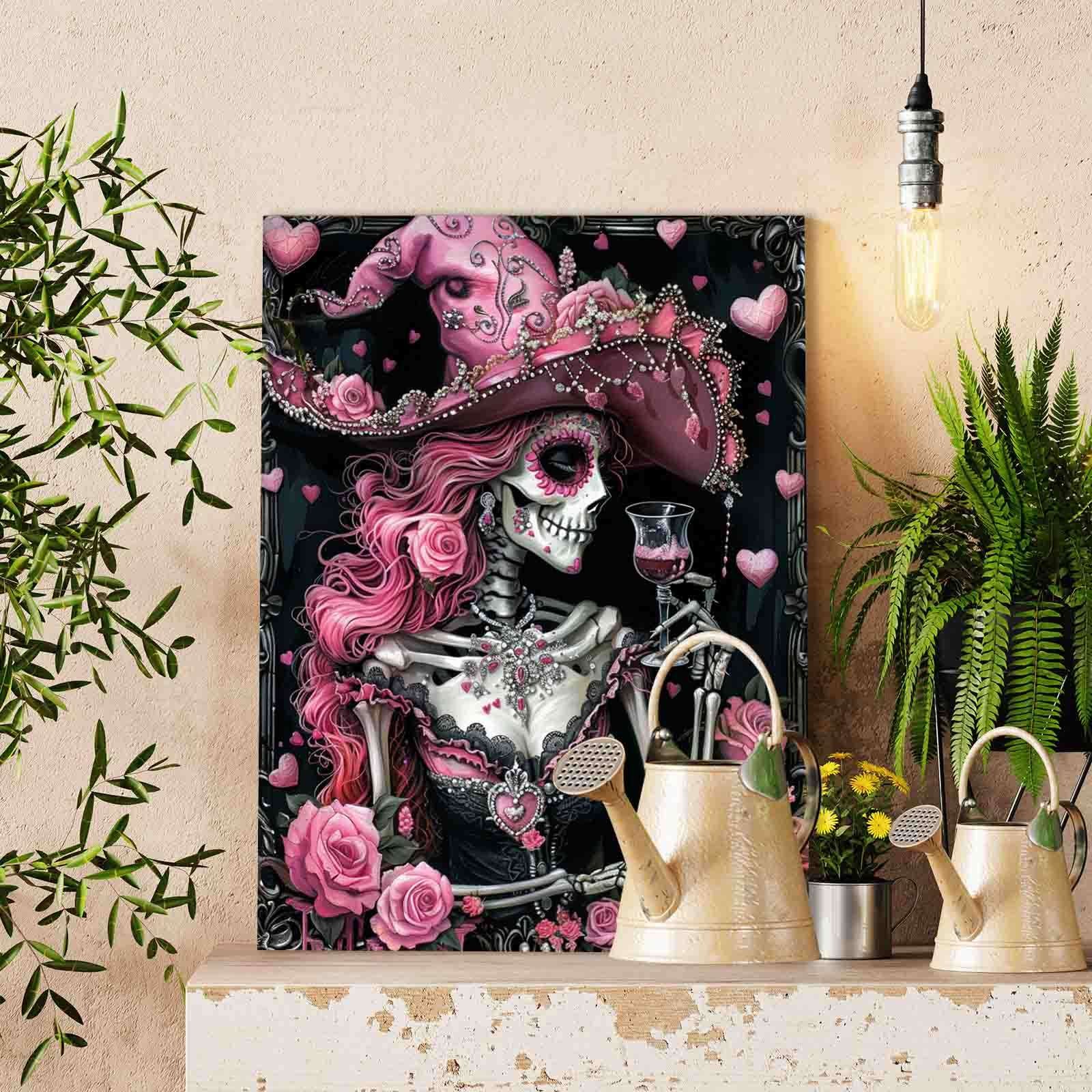 tucocoo-paint-by-numbers-pink-skeleton-witch-malen-nach-zahlen-40x50 image 2