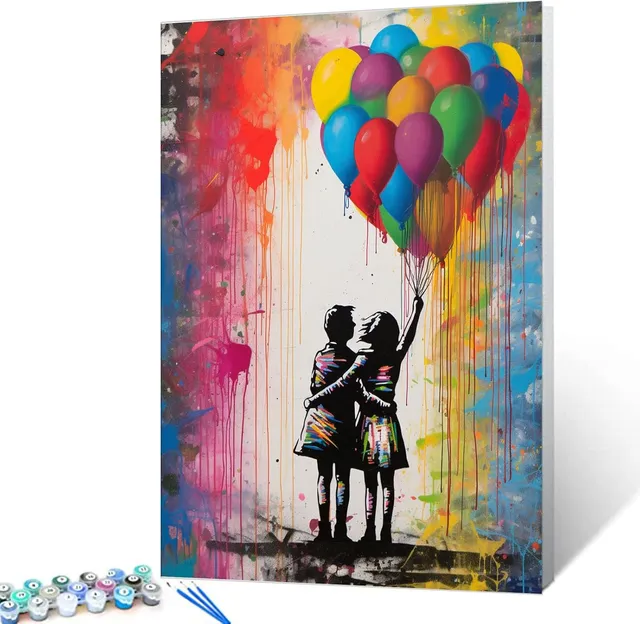 tucocoo-graffiti-couple-with-rainbow-balloon-malen-nach-zahlen-40x50 image 1