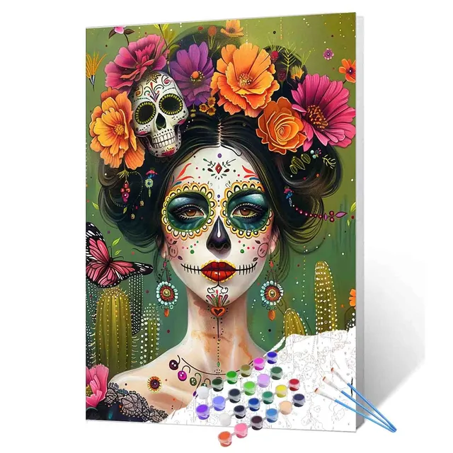 tucocoo-floral-calavera-beauty-malen-nach-zahlen-40x50 image 1