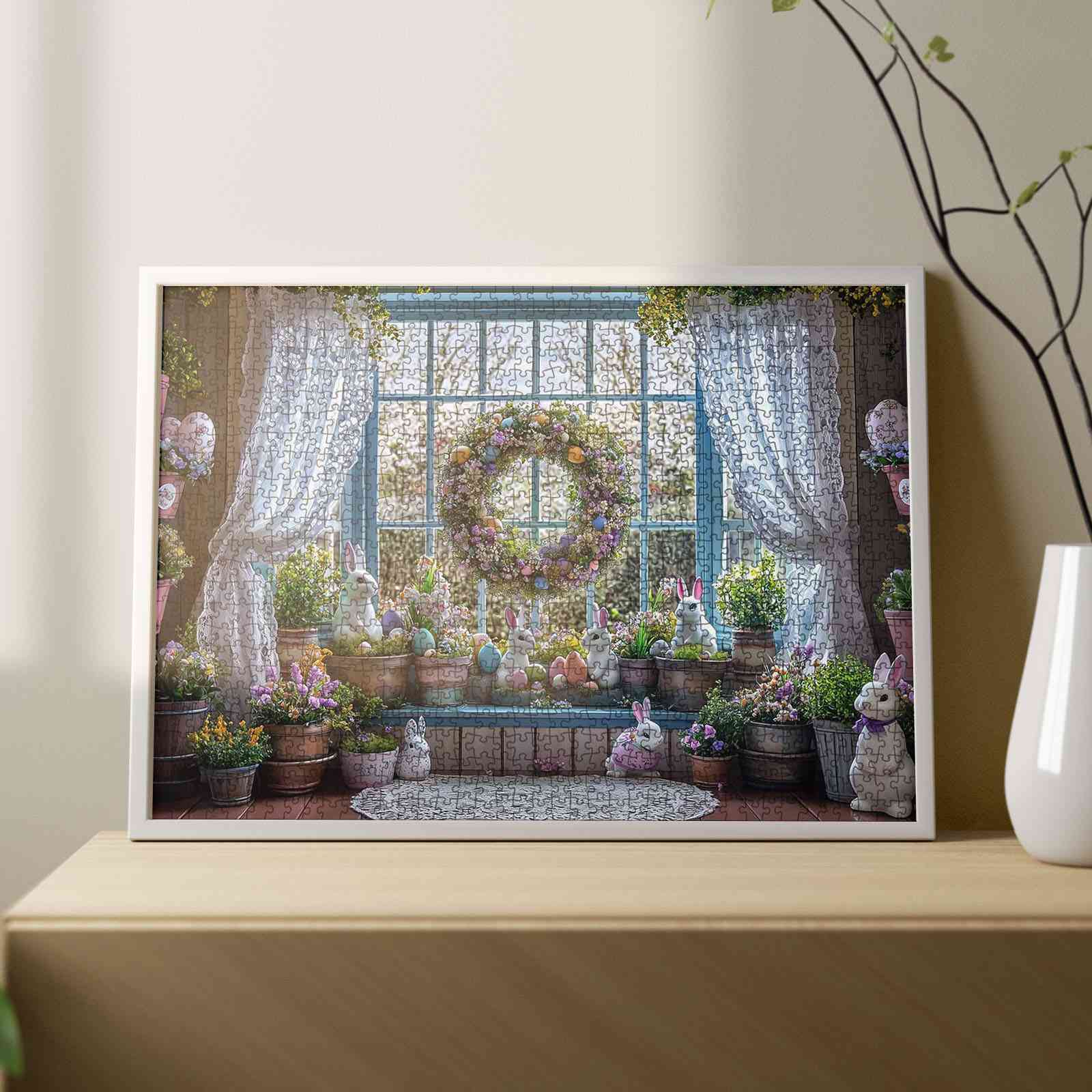 tucocoo-jigsaw-puzzles-easter-bunny-garden-window-puzzle-1000-teile image 3