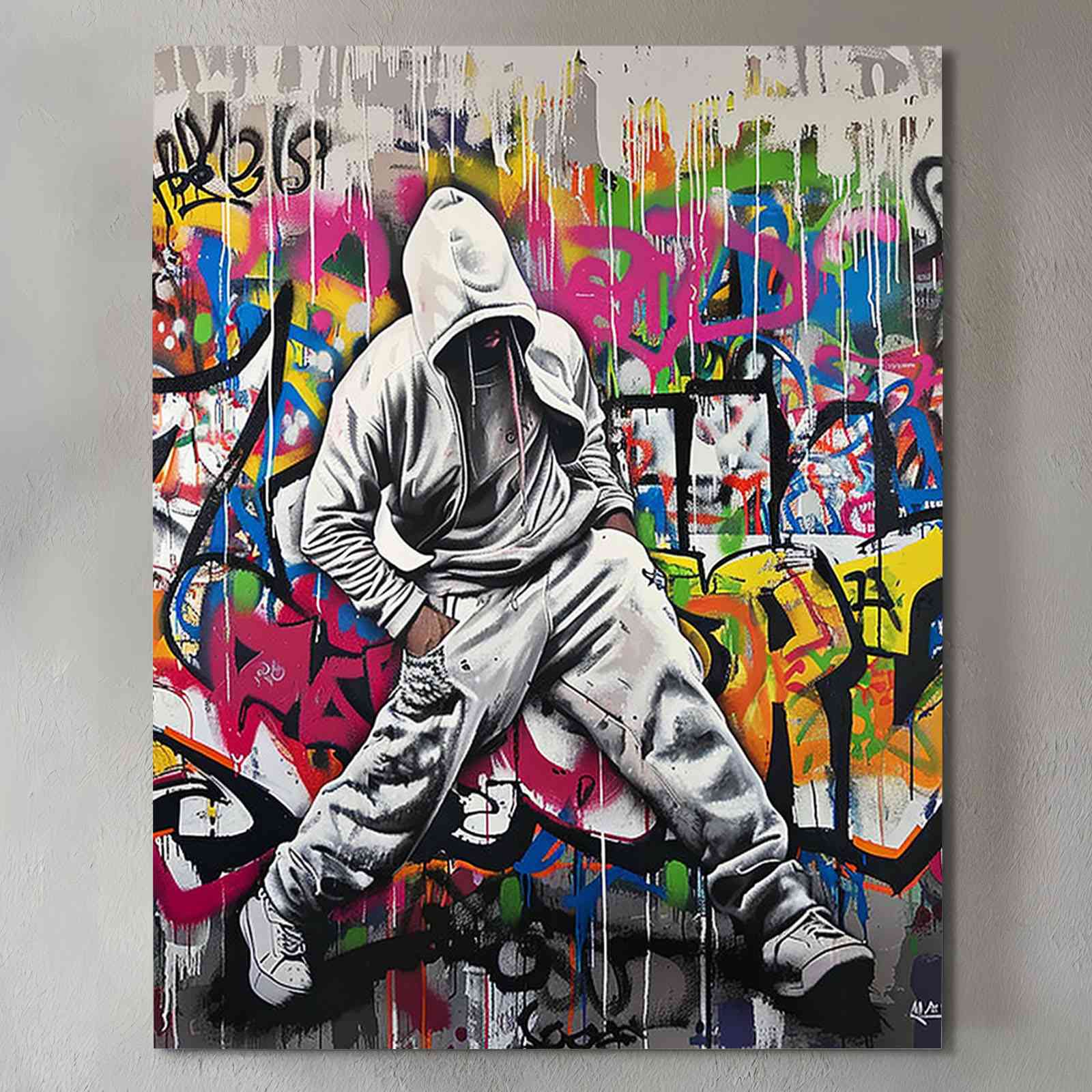 tucocoo-graffiti-hoodie-street-art-leinwandbild-30x40-cm-gerahmt image 2