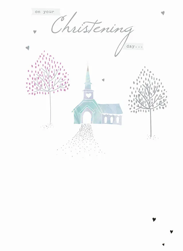 otter-house-greetings-cards-church-trees-taufkarte-taufe image 1