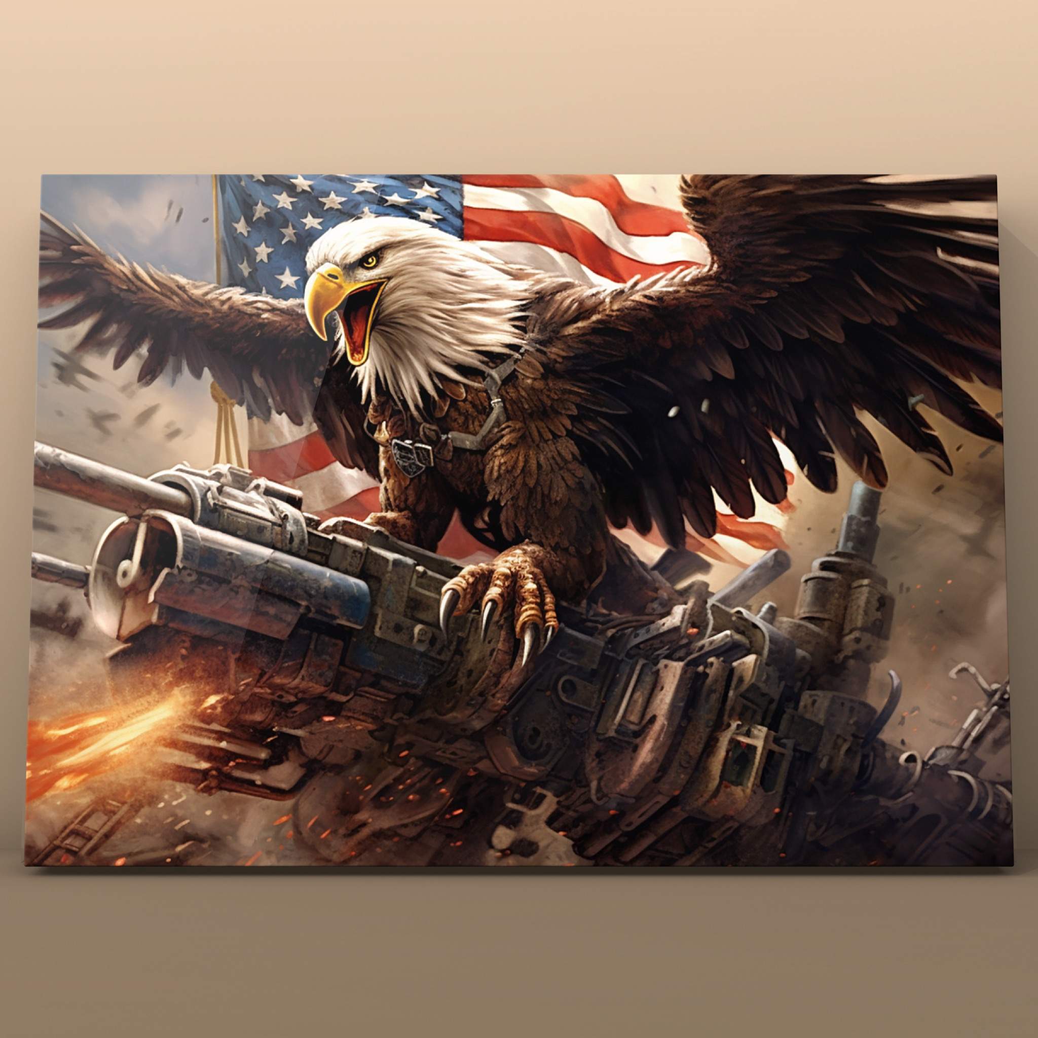 tucocoo-bald-eagle-cannon-flag-malen-nach-zahlen-40x50 image 2