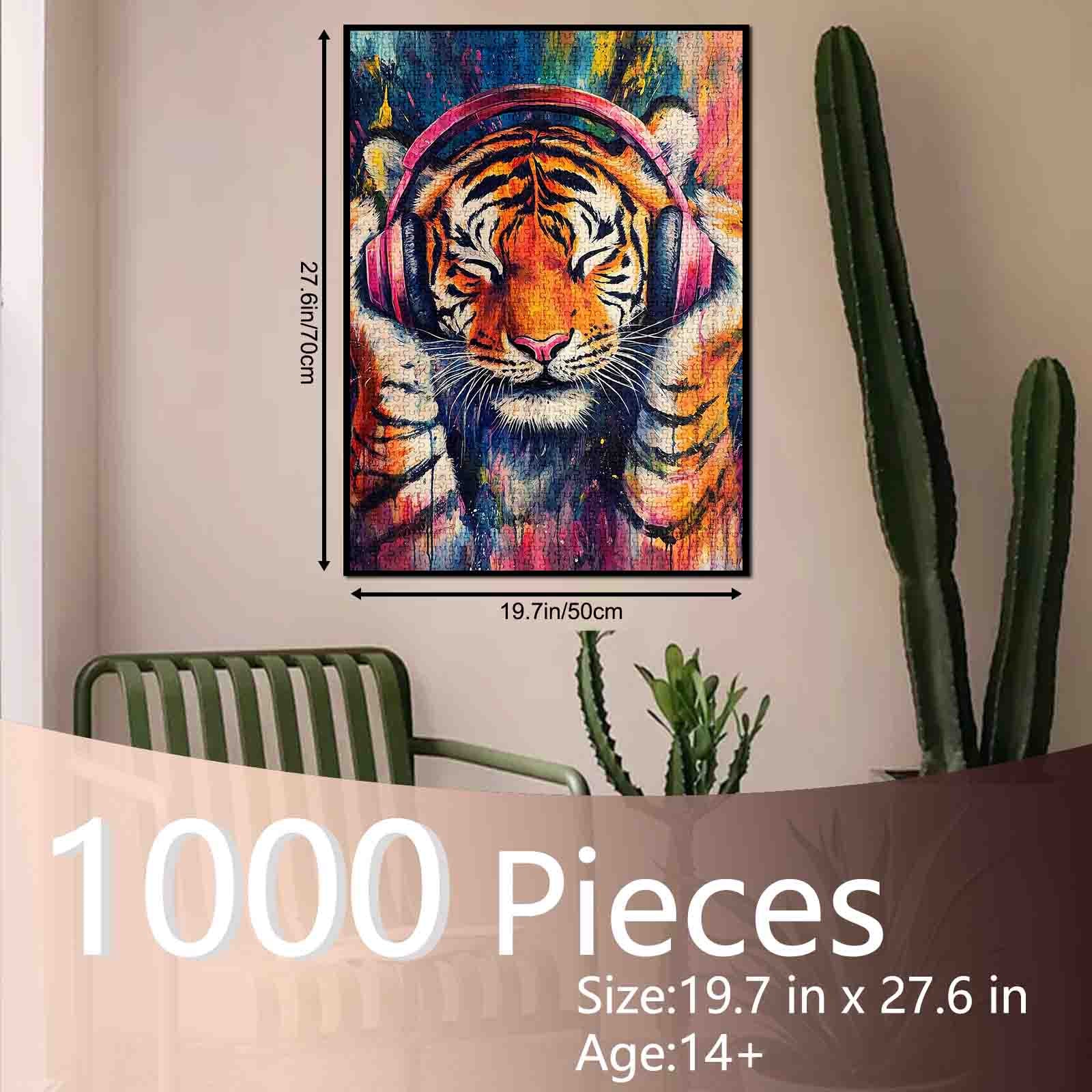 tucocoo-listening-tiger-street-art-puzzle-1000-teile-kopfh-rer image 5