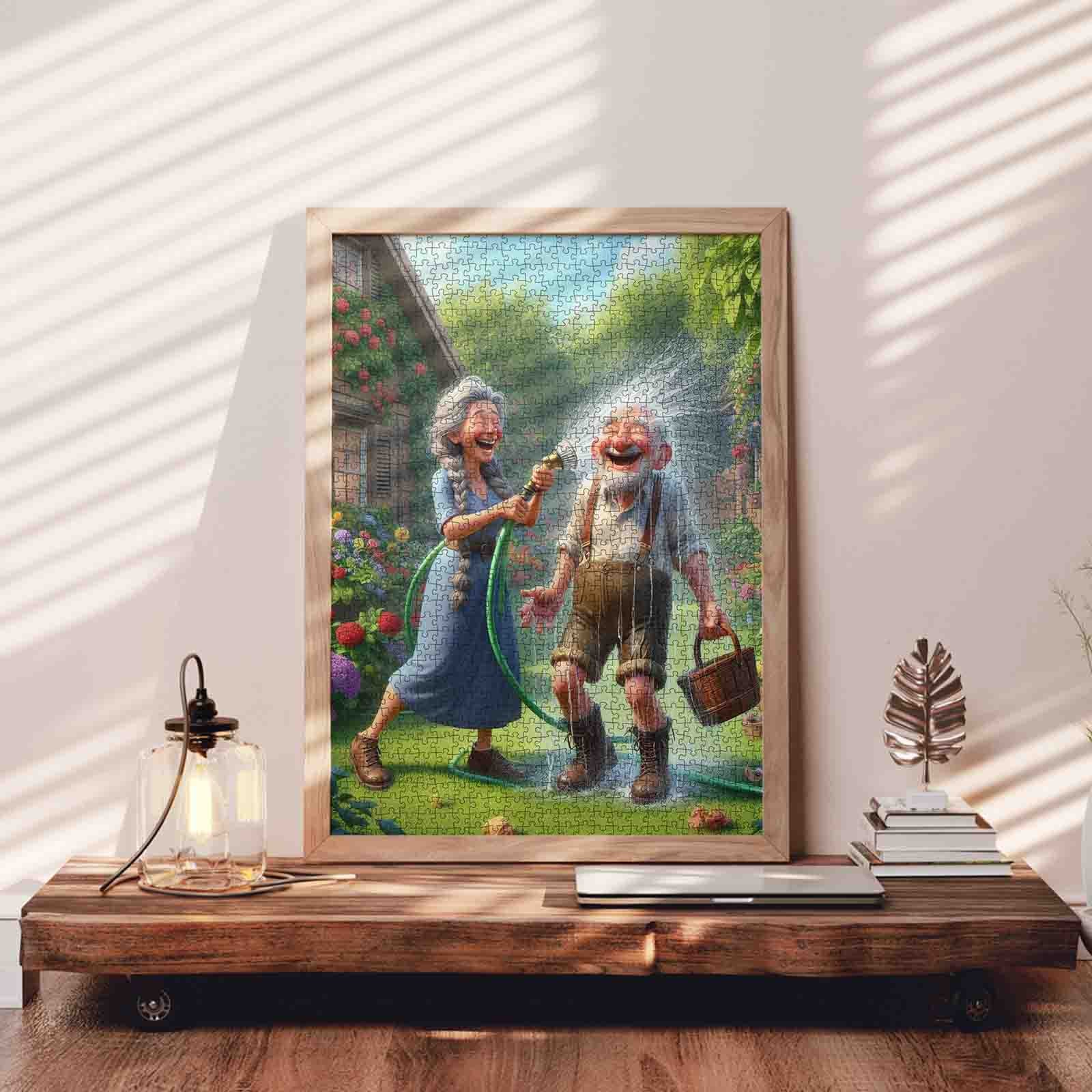 tucocoo-jigsaw-puzzles-garden-hose-couple-puzzle-1000-teile-garten image 3