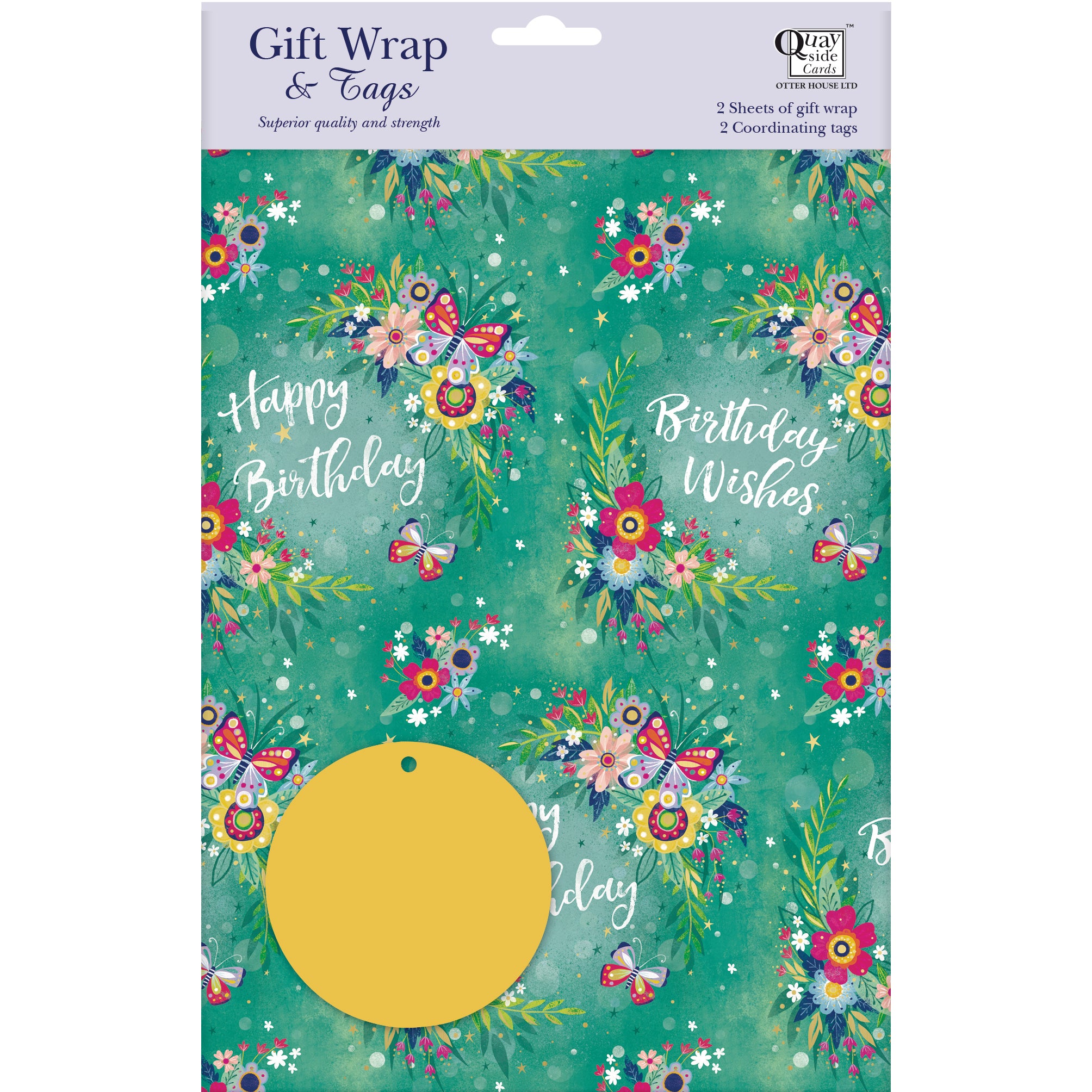 otter-house-flower-festival-geschenkpapier-2-bogen-tags image 1