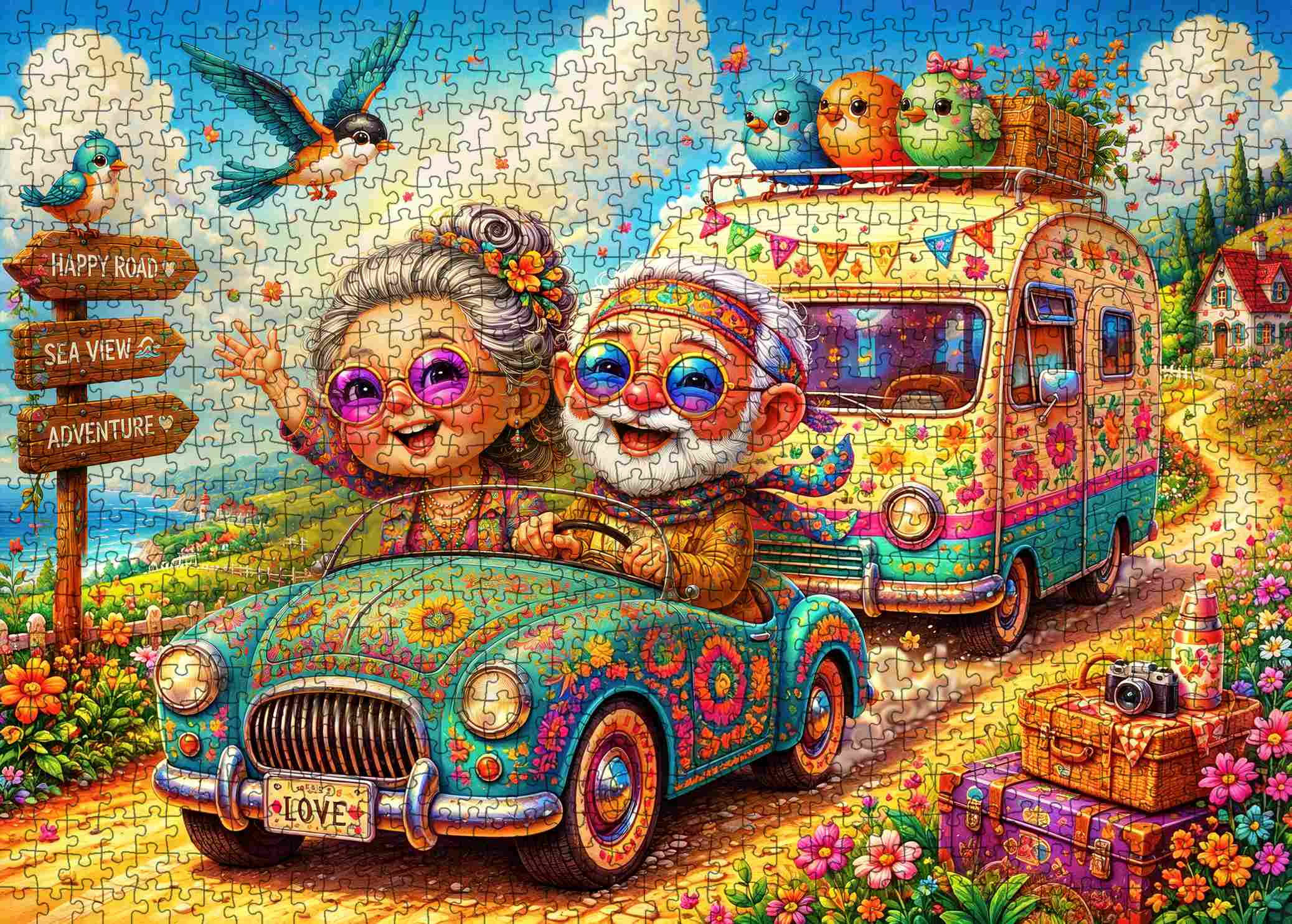 tucocoo-happy-senior-couple-road-trip-puzzle-1000-teile-senioren image 2