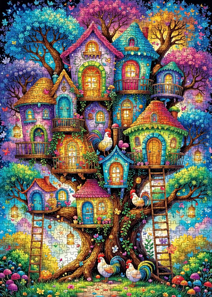 tucocoo-fantasy-treehouse-village-puzzle-1000-teile image 2