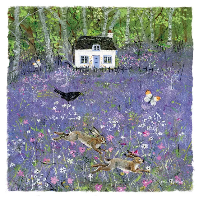 otter-house-greetings-cards-country-lanes-forest-hares-gru-karte-hasen image 1