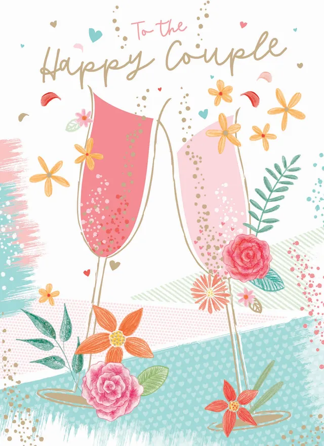 otter-house-wedding-champagne-hochzeitskarte-blumen image 1