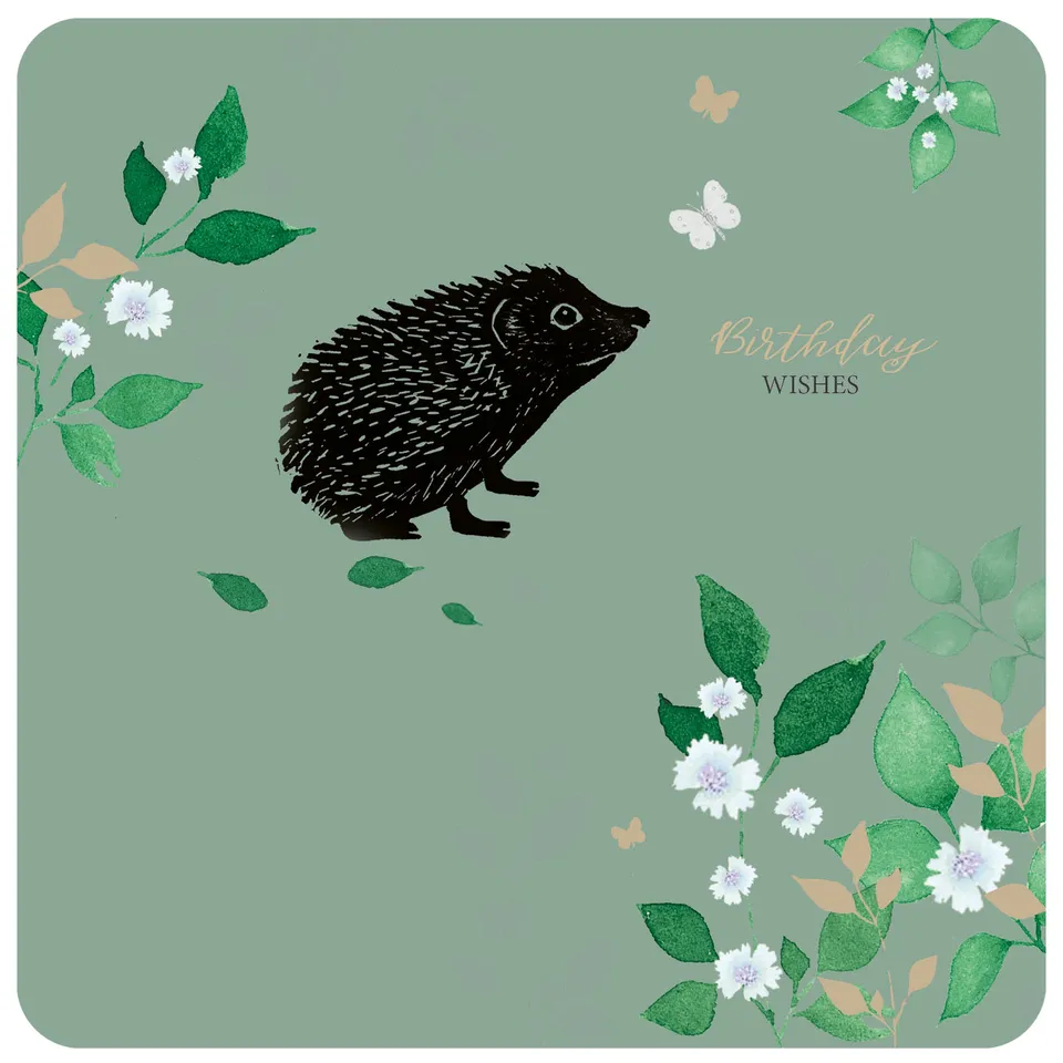 otter-house-brush-ink-grusskarte-happy-hedgehog-igel image 1