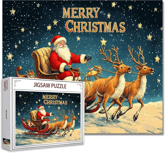 tucocoo-santa-claus-reindeer-sleigh-puzzle-1000-teile-weihnacht image 1