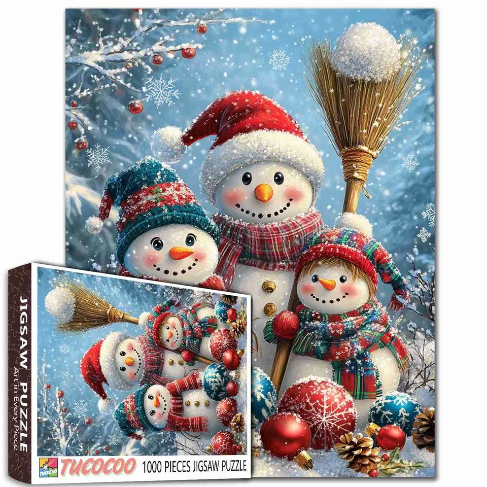 tucocoo-snowman-family-gathering-puzzle-1000-teile image 1