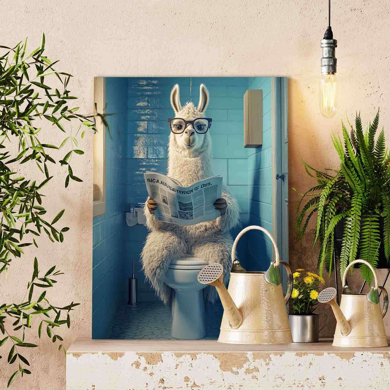 tucocoo-paint-by-numbers-llama-toilet-reader-malbild-40x50-ohne-rahmen image 2