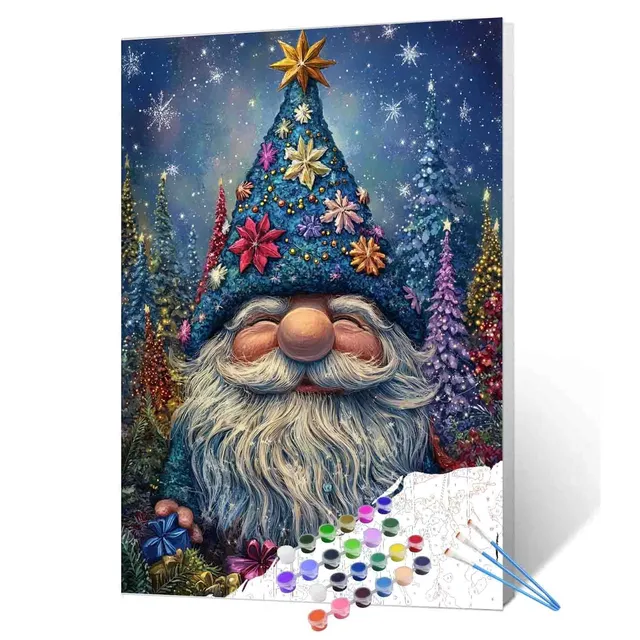 tucocoo-festive-gnome-in-gift-forest-malen-nach-zahlen image 1